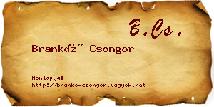 Brankó Csongor névjegykártya